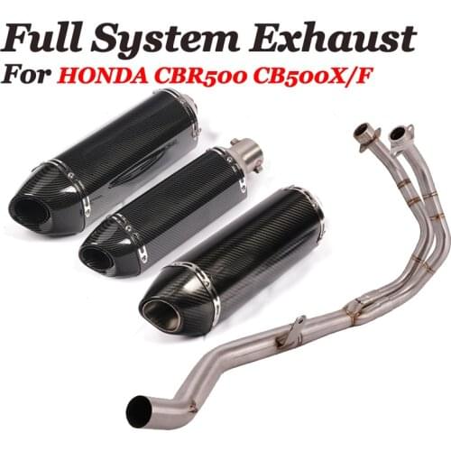 For Honda CBR500R CBR500 CB500X CB500F Full System Motorcycle Exhaust Escape Moto Modified Front Link Pipe Muffler