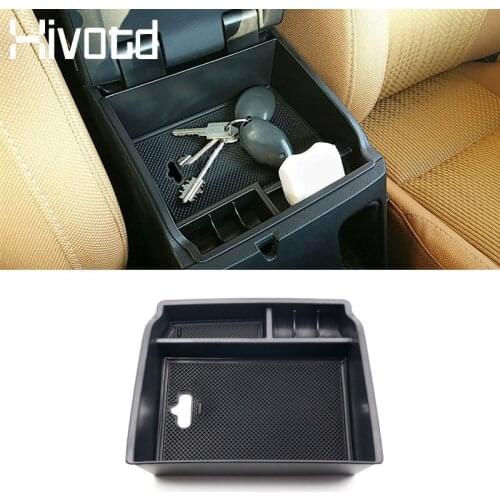 Hivotd For Toyota Hilux Accessories Armrest Storage Box Center Console ABS Organizer Holder Case Car Stowing Tidying 2014-2020