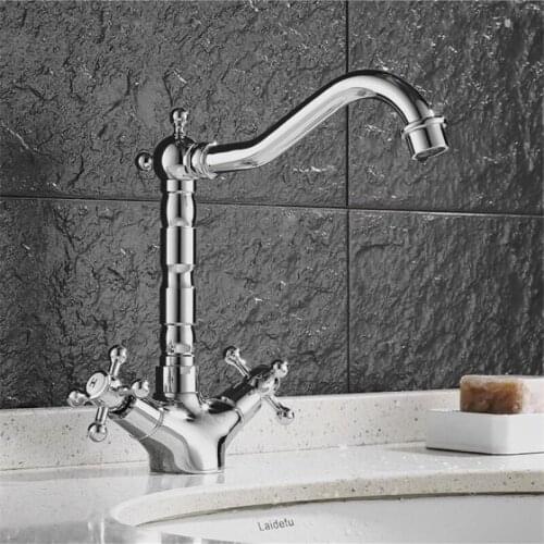 Single Handle Hole Chrome Faucet Basin Taps Basin Faucet Bathroom Sink Faucet Wash Hot Cold Mixer Tap Crane Deck Mounted