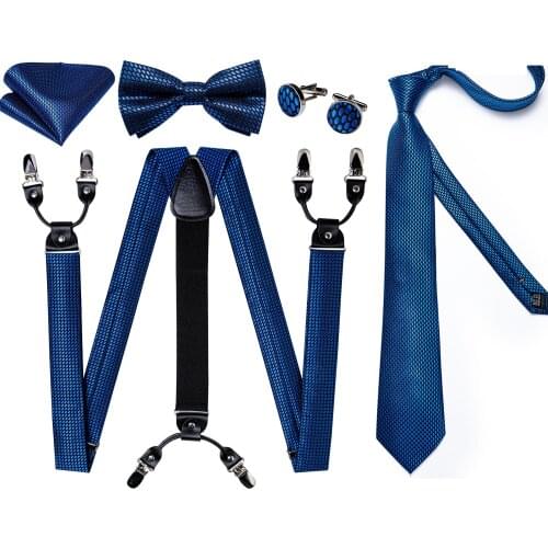 Adult Suspenders For Men Pants Trousers Man Elastic Adjustable Clip-On Braces Belt Y-shape Plaid Suspender Brooch Set 24colors