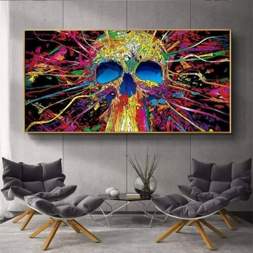 Colorful Skull Graffiti Wall Art Canvas Paintings Abstract Street Art Canvas Posters And Prints Modern Decorative Wall Pictures