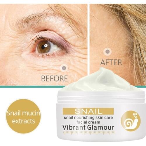 VIBRANT GLAMOUR Snail Anti Wrinkle Face Cream Whitening Freckle Shrink Pores Acne Treatment Scar Removal Moisturizing Skin Care