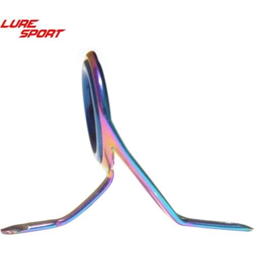 LureSport 10pcs KW Guide Rainbow frame blue ring Fishing Rod Building component Repair DIY Accessory