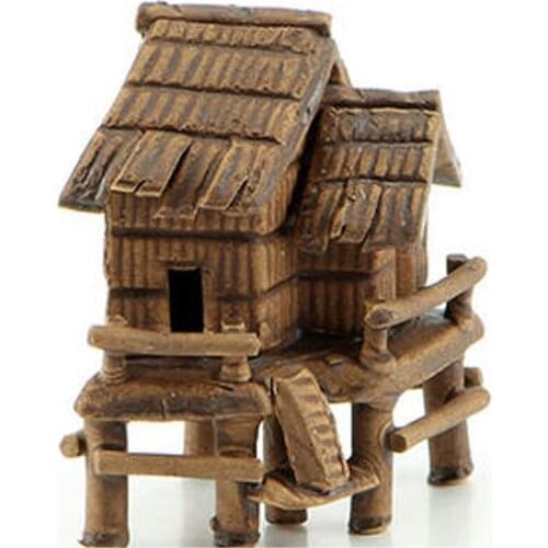 Mini Artificial Ornament Ceramic House Shape Aquarium Decoration Fish Tank Decor Accessories