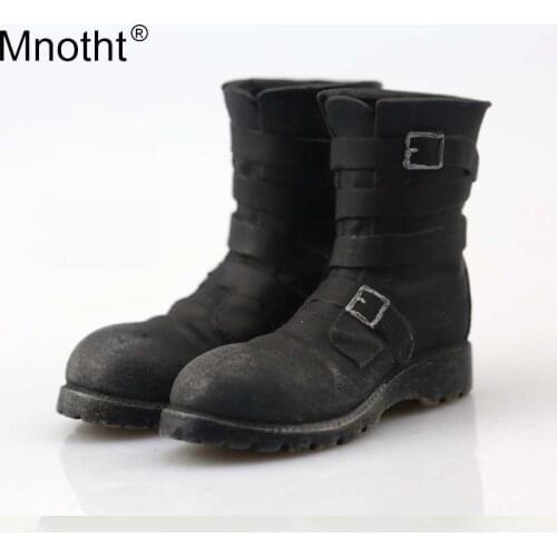 Mnotht 1/6 VF003 Black Middle Shoe Hollow Tank Soldier Combat Boots Male Shoes Model Toy for 12in Action Figure Collection b