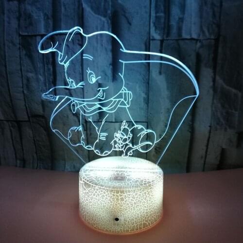 3D LED Night Light Lamp Cute Baby Elephant Nightlight 7 Color Changing Indoor Decoration Kids Girl Boys Child Gift 3d Table Lamp