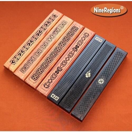 Wholesale Stick Incense burner wooden Vietnamese rosewood Carving Hollow incenso holder portable censer incienso stand tray