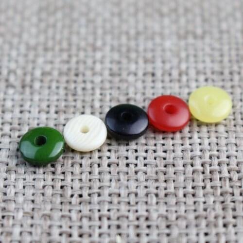 100pcs/lot 5 Colors Resin Flat Round Shim Loose Beads 6mm Handmade Decoration Beads Spacer Separation DIY Jewelry Findings