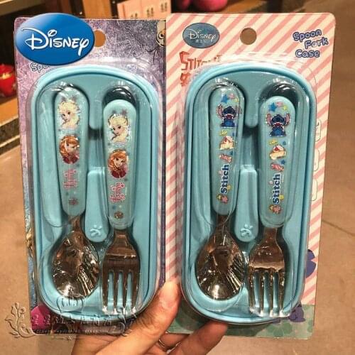 Disney Frozen Elsa Stitch Cartoon Cute Spoon Cutlery Portable Set Soup Spoon Eco Friendly