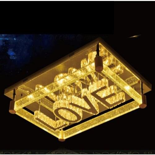 Rectangular living room lamp modern minimalist bedroom LED crystal ceiling lamps creative personality hall restaurant lighting