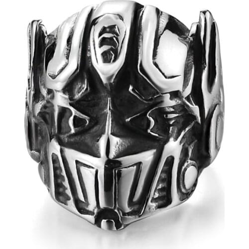 Retro Silver Rings For Men Silver Color Vintage Gothic Design Punk Pave Bands Finger Male Biker Ring For Party Wholesale