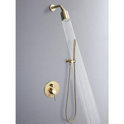 Concealed shower set hotel hotel hot and cold all copper concealed embedded wall embedded shower