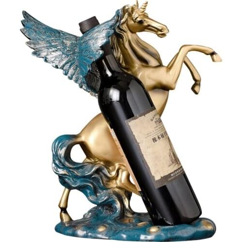 Living Room Decoration Wine Rack Fairy Horse Modern Sculpture Desktop Decoration Ornaments Whie Holder Office Decoration Crafts