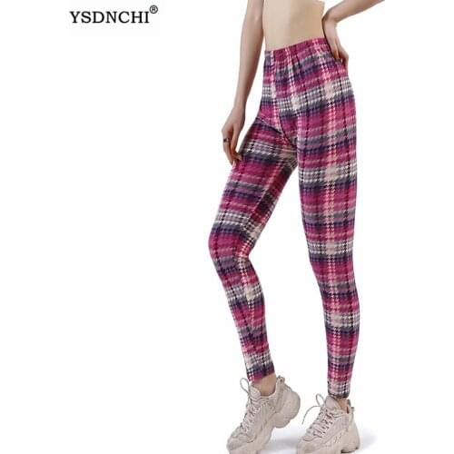 YSDNCHI High Waist Athletic Leggings Designs Push Up Leggins Sport Women Fitness Running Pants Elastic Trousers Gym Printed