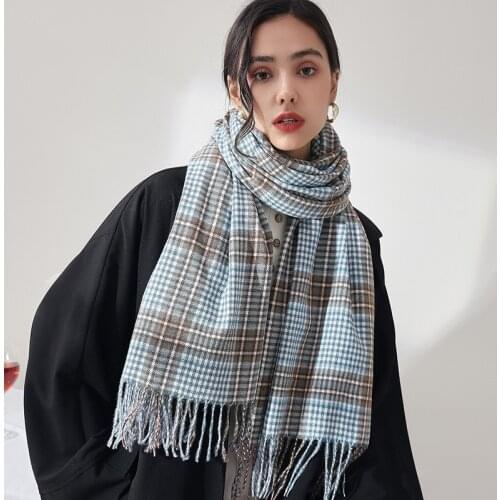 2021 New Scarf Womens Winter Imitation Cashmere Thickened Warmth and Color Matching Womens Winter Shawl Scarf