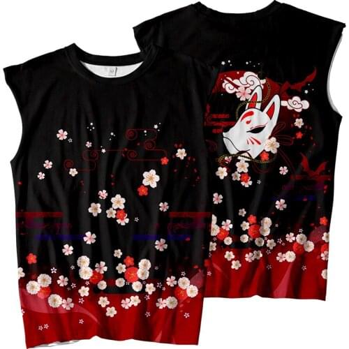 Floral Fox Mask Printed Bodybuilding Fitness Singlets Waistcoat Gyms Quick-Drying Breathable Sportswear Vest Oversize 6XL