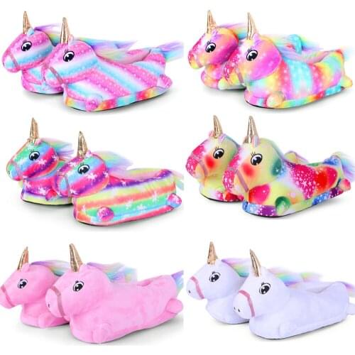 Winter kids Unicorn Slipper Children Funny Soft Boys Home House Shoes Kids Baby Girls Stitch Cartoon Slippers Indoor Floor Shoes