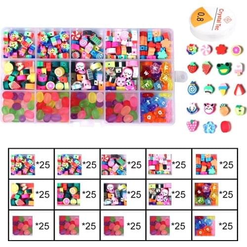 1 Box Colorful Ceramics Beads Various Sorts And Varieties Cartoon Candy Shape For Jewelry Making DIY Bracelet