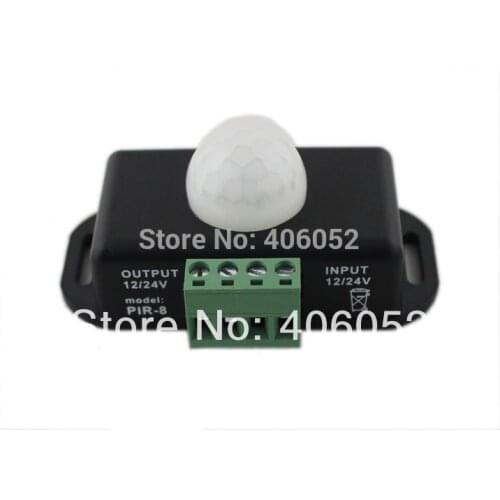 10pcs wholesale black shell DC12-24V 72-144W 6A 1 channel PIR sensor switch infrared human body induction switch