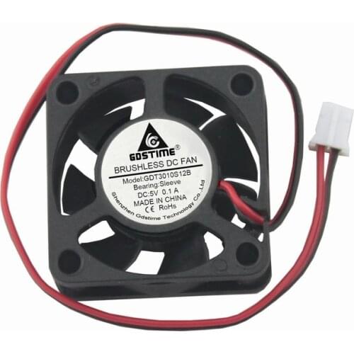 Gdstime 2 Pieces 30mm x 10mm Small Fan 5V 2Pin 2.0 3010 DC Brushless Cooler Cooling Fan 30x30x10mm 3cm 7 Baldes