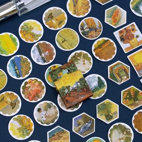 50Pcs/Box Vintage Plants art painting mini decoration paper sticker package DIY diary decoration sticker album scrapbooking