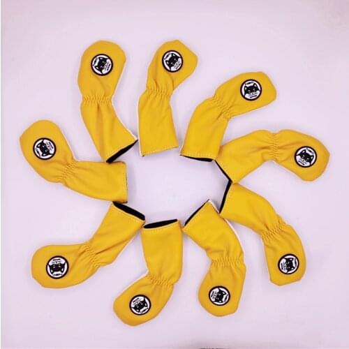 Shiba Inu Dog Golf Iron Headcover Embroidery PU Cute Animal Golf Iron Club Covers #4-9PAS Complete Set