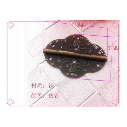 Antique furniture small hinge box wooden box packaging tin oval box hinges 70mm*50mm