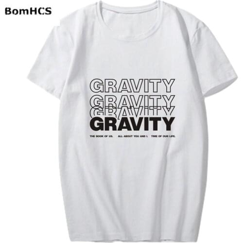 BomHCS Kpop DAY6 WORLD TOUR GRAVITY Cotton T-shirt Unisex Basic Tee Casual Street Tops (Black White Pink Grey)