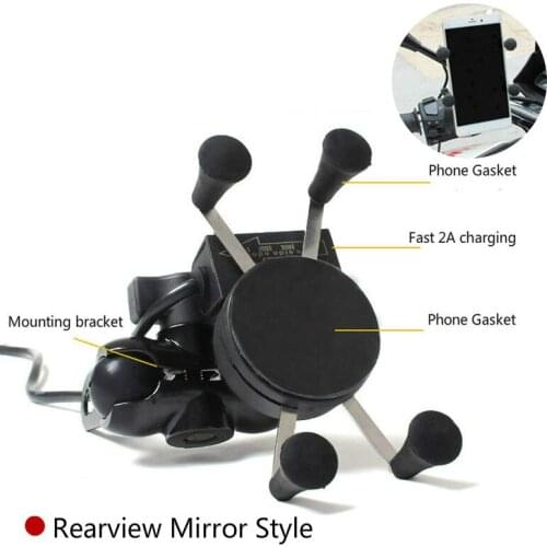 Motorcycle Charger Phone Holder for iphone samsung huawei Universar phone Stand Motorcycle Mobile Support USB Charging Scooter