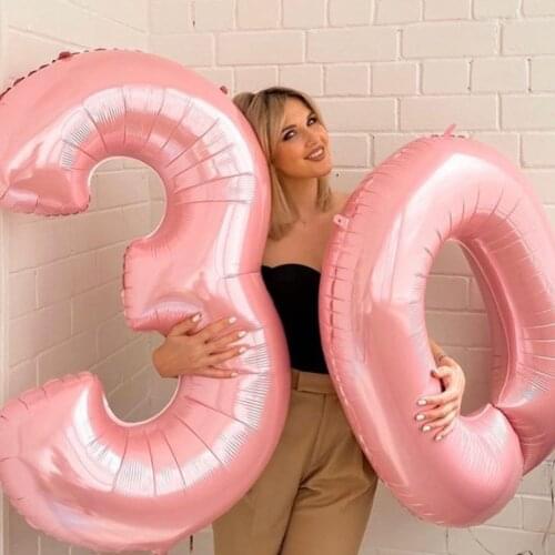 Kids 1st Birthday Decors Globos 40inch Pearl Pink Foil Number Balloons For Baby Shower Wedding Decoration Supplies Balls