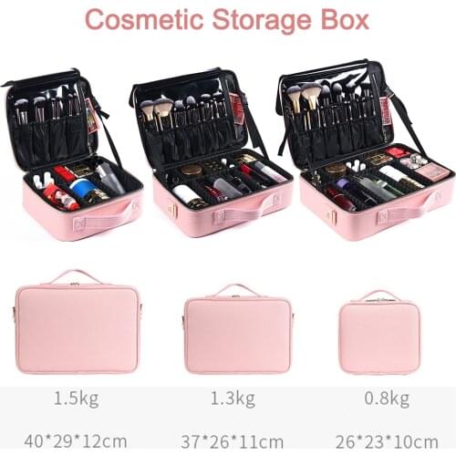 Travel Make up Case Waterproof Portable Storage Cosmetic Case Pro Makeup Organizer Bag Accessories Tools Case Carrying Case