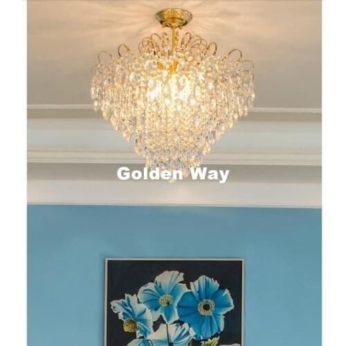 European Modern Golden Crystal Chandelier LightingTop Luxury E14 LED Chandelier Lighting Factory Direct Selling Free Shipping