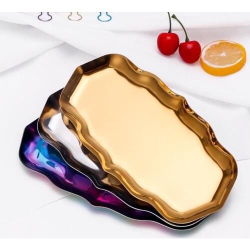 European Storage Tray Cosmetic Tray Storage Plates Perfume Plate Retro Groceries Wavy Display