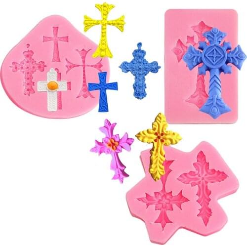 Hole Cross Jewelry Mold Pink Diy Found Jewelry Accessories Handicraft Pendant Food Grade Silicone Mold for Necklace Pendant