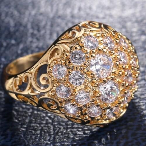 Huitan Luxury Cubic Zirconia Rings for Women Noble Party Finger Accessories Wedding Anniversary Ring Trendy Jewelry Dropshipping