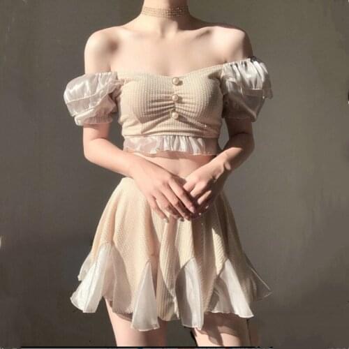 Swimwear For Women 2021 New Bikini Pusch Up Plus Size Swimsuit 2 Piece Female Hot Ins Skirt Girl Print Polyester Sierra Surfer