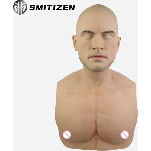 Smitizen halloween artificial realistic silicone mask disguised male latex adult full face cosplay mask for party