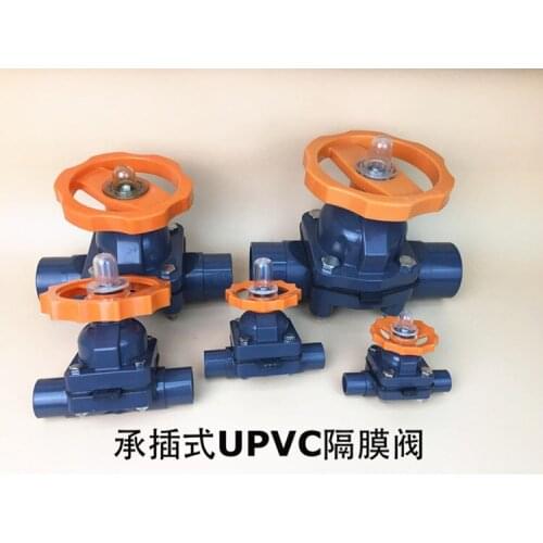 UPVC Diaphragm Valves PVC Diaphragm Valves Corrosion Resistant Plastic Globe Valves Regulators 63mm DN50 2"