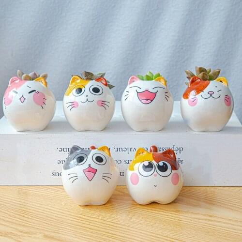 Cute Animal Flower Pot Succulent Pot Ceramic Vase Desktop Decoration Gardening Supplies Plant Pot Plant Pots Decorative