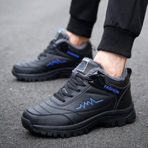 Winter Mens Comfort Warm Boots Fashion Walking Shoes Waterproof High-Top Ankle Boots Non-slip Sole Running Footwear