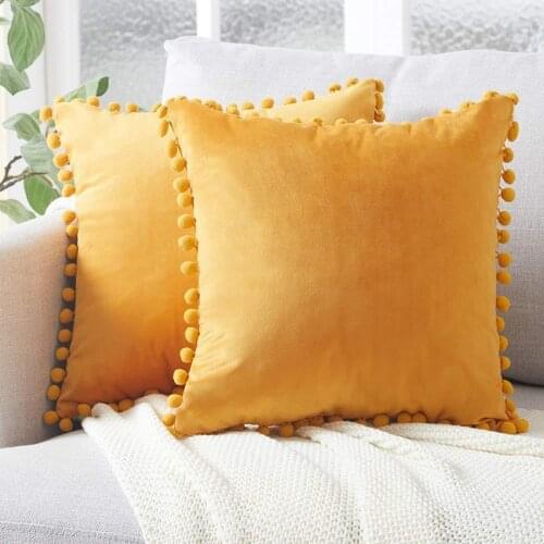 Soft Solid Velvet Cushion Covers With Tassels 45X45 for Sofa Couch Bed Decoration Throw Pillow Covers Cases Set Pillowcases