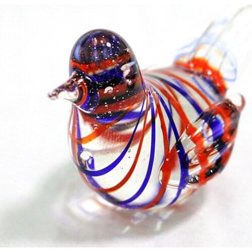New Mini Glass Bird Figurines Hand Blown Art Crafts Cute Vivid Fowl Animal Ornament Home Tabletop Garden Decor Charm Accessories