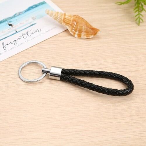 Popular hand-knit leather rope key ring creative gift men and women car key pendant whosale price