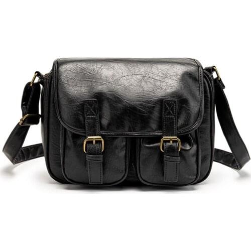 Casual Messenger Bag Mens Shoulder Bags Thick Leather Fashion Unisex Crossbody Bag for Messenger Bags Lovers Schoolbag Handbags