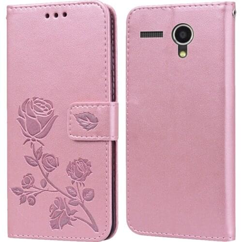 Luxury Leather Flip Book Case for Lenovo A606 Rose Flower Wallet Stand Case Phone Cover Bag coque