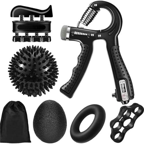 6Pcs Strength Exercise Gripper Adjustable Hand Grip Counter Finger Puller Training Finger Trainer