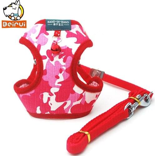 Small Dog Harness for Chihuahua Breathable Mesh Dog Puppy Harness Vest Walking Leash with Bell