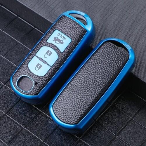 TPU Soft Car Key Cover For Mazda 2 3 5 6 CX5 CX7 CX9 Miata MX5 Axela Atenza Smart Keychain Leather Style Remote Protector Case