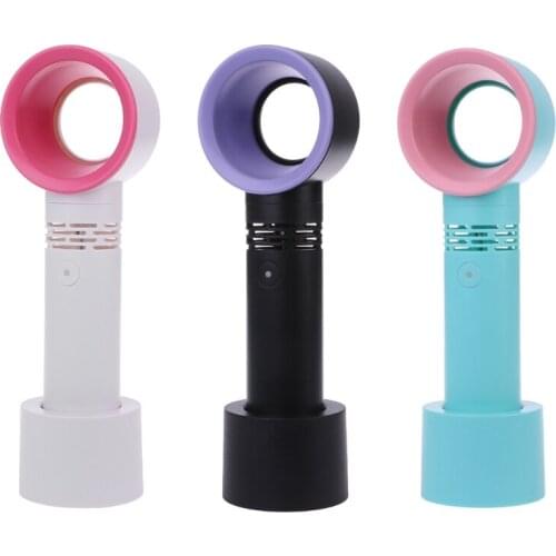 USB Rechargeable Portable Bladeless Fan Handheld Mini Cooler No Leaf Handy Fan