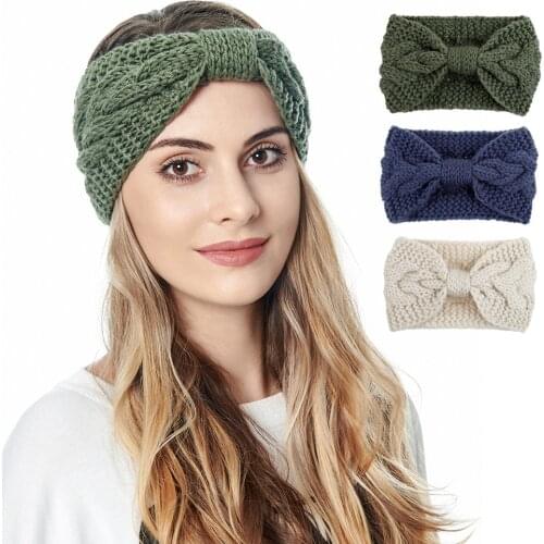 Twist Knitted Headband Womens Acrylic Wool Headband Ear Protection Headband Warm Hair Accessories Autumn And Winter Hair Band